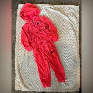 Nike Pink Toddler Velour Tracksuit
